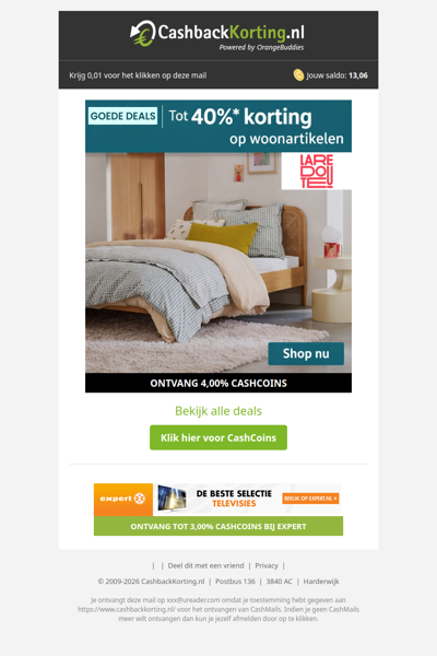 Ontvang tot 40% korting op woonartikelen!