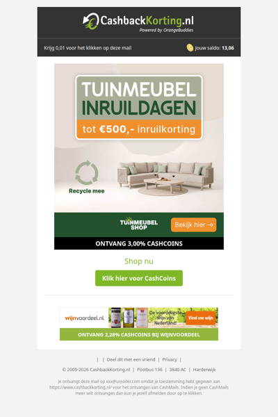 Tuinmeubel Inruildagen: tot 500 EUR inruilkorting!