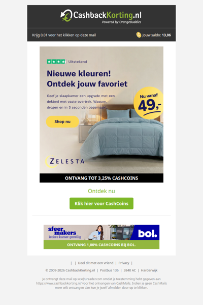 Nieuwe kleuren al vanaf 49 EUR bij Zelesta