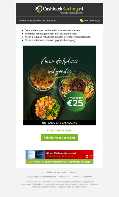 Nu 4 maaltijden voor slechts 25 EUR bij Uitgekookt.nl