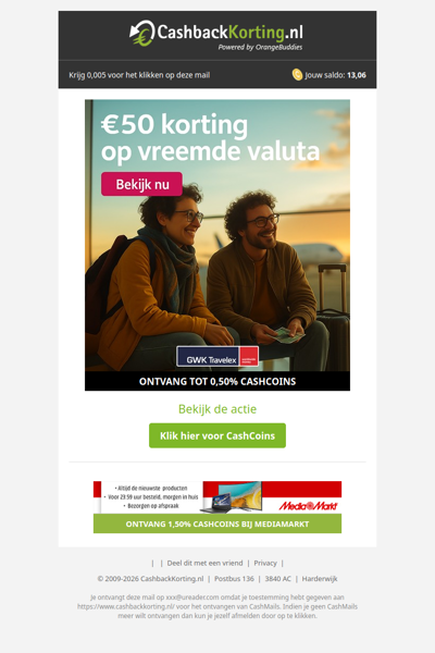 GWK Travelex viert 50 jaar met tot 50 EUR korting!