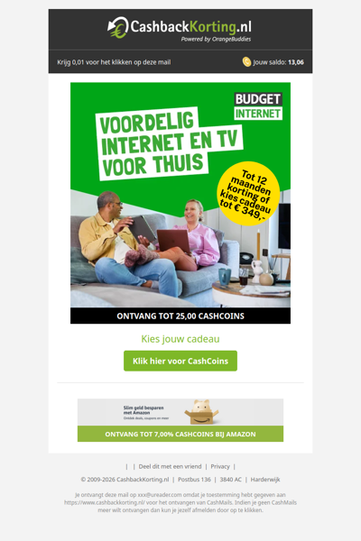 Tot 12 maanden korting of kies cadeau tot 349 EUR