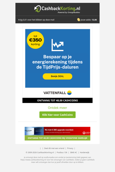 Ontvang tot 350 EUR korting op je energierekening