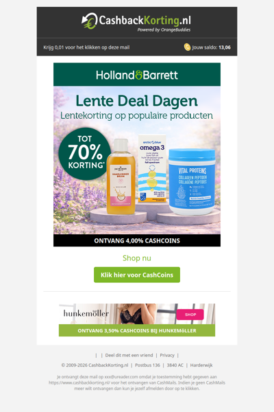 Lente Deal Dagen: tot 70% korting bij Holland & Barrett