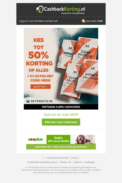 Ontvang tot 50% korting + 5% EXTRA korting