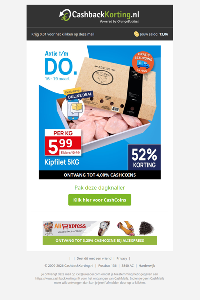 Dagknaller: kipfilet voor slechts 5,99 EUR bij Butlon!