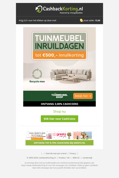 Tuinmeubel Inruildagen: tot 500 EUR inruilkorting!