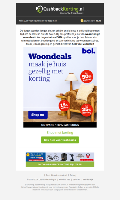 Woondeals met tot 50% korting bij bol.