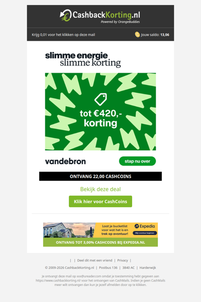 Stap over en ontvang tot 420 EUR korting bij Vandebron