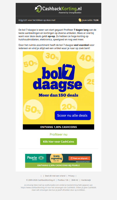 Heel veel voordeel tijdens de bol 7-daagse!