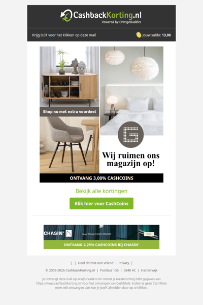 Magazijnopruiming bij Gewoonstijl: veel extra voordeel