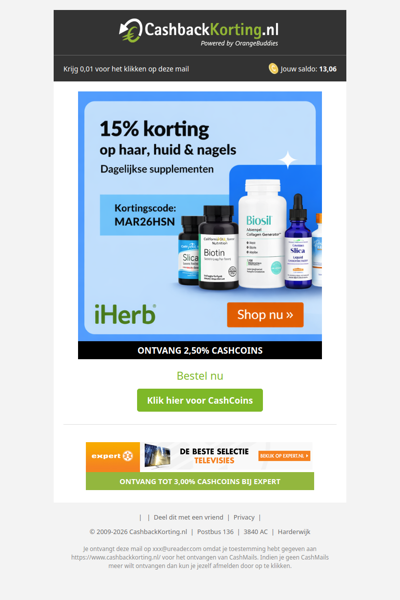 Supplementen voor huid, haar & nagels met 15% korting