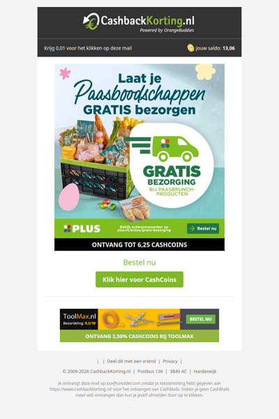 Laat je Paasboodschappen gratis bezorgen met PLUS
