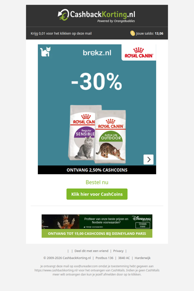 Ontvang 30% korting op Royal Canin bij Brekz.nl