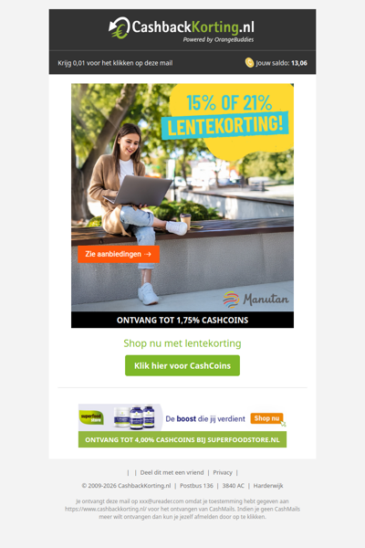 Ontvang 15% of 21% lentekorting bij Manutan