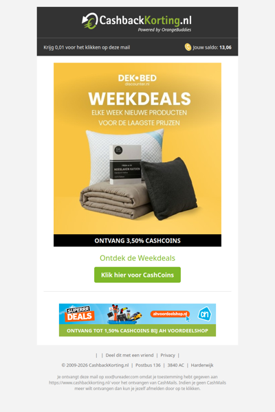 Elke week nieuwe weekdeals bij Dekbed-Discounter