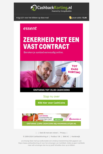 Ontvang tot 450 EUR korting op je energiecontract