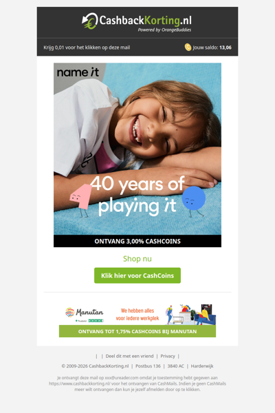 Name it bestaat 40 jaar: 40% korting op geselecteerde items!