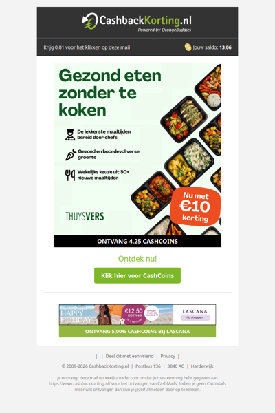 10 EUR korting op je eerste bestelling bij ThuysVers!