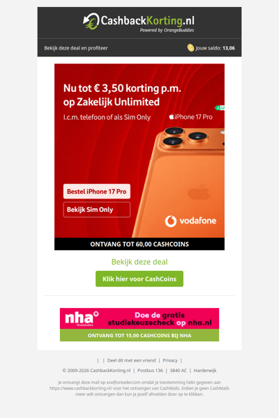 Nu 3,50 EUR korting p.m. op Zakelijk Unlimited