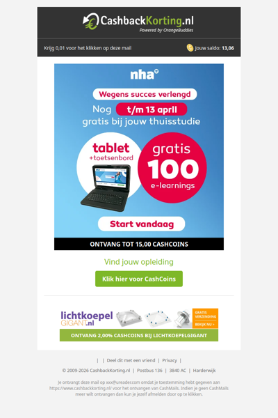 Tablet + toetsenbord en gratis 100 e-learnings bij NHA