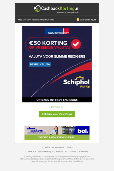 50 jaar GWK Travelex: tot 50 EUR korting!