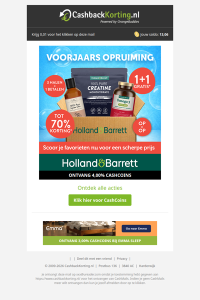 Voorjaarsopruiming bij Holland & Barrett: heel veel voordeel
