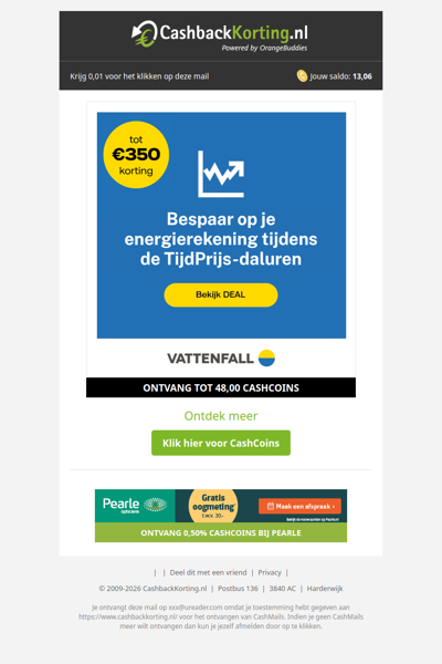 Ontvang tot 350 EUR korting op je energierekening