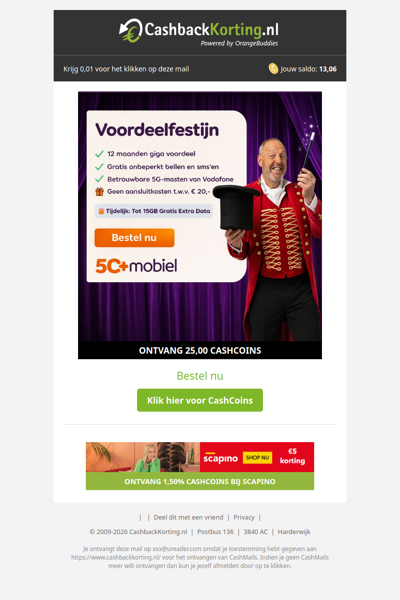 Voordeelfestijn bij 50plusmobiel: giga voordeel