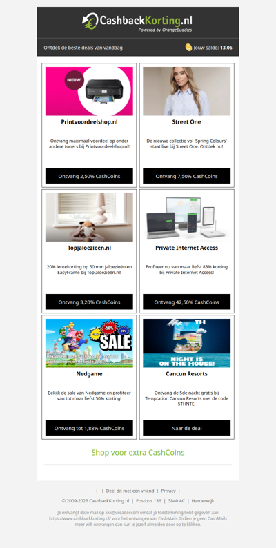 6 nieuwe deals voor jou!