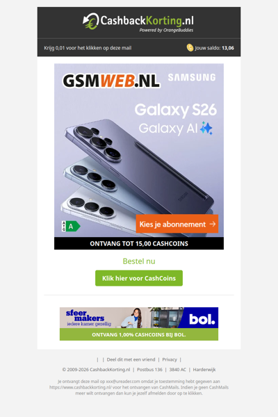 De nieuwe Samsung Galaxy S26 Series bij GSMWEB.nl