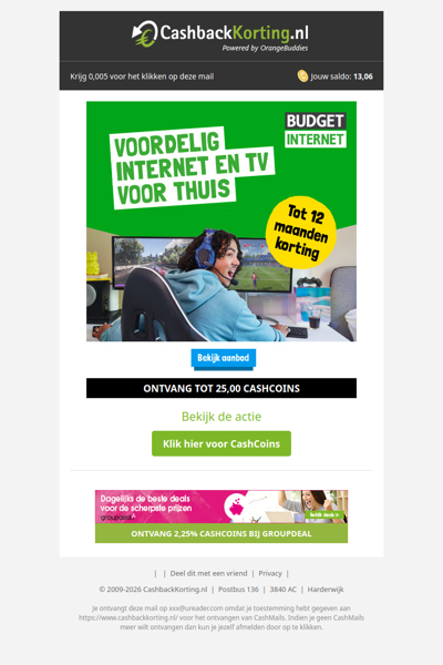 Internet & TV met korting of cadeau tot 349 EUR