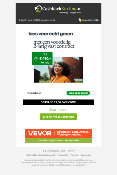 Echt groene energie + tot 410 EUR korting