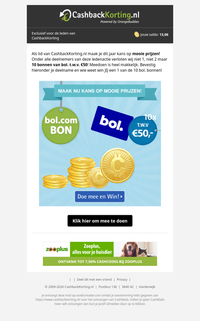 wad, maak kans op mooie prijzen!