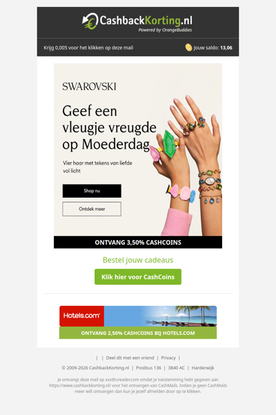 Geef sieraden & accessoires van Swarovski met Moederdag!