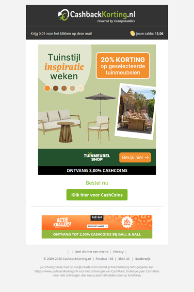 Tuinstijl Inspiratie Weken: ontvang 20% korting op tuinmeubelen