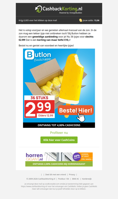 Volop voordeel bij Butlon: 36 ijsjes voor slechts 2.99 EUR