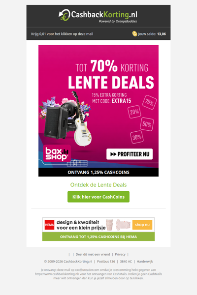 Lente Deals met kortingen tot 70% + 15% EXTRA korting