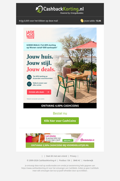 Goede deals: tot 40% korting bij La Redoute