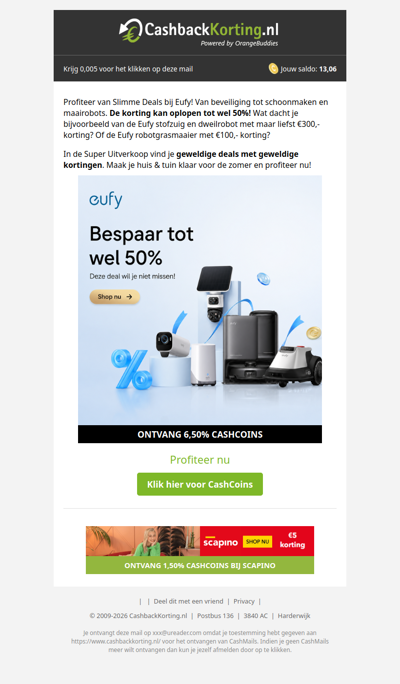 Bespaar tot wel 50% bij Eufy!