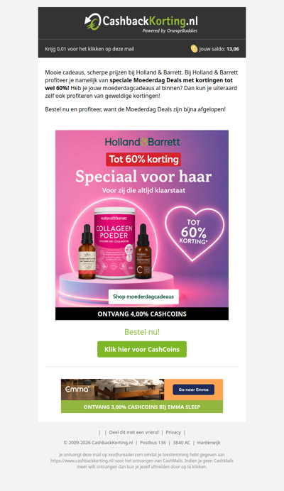 Holland & Barrett Moederdag deals: nu tot 60% korting!
