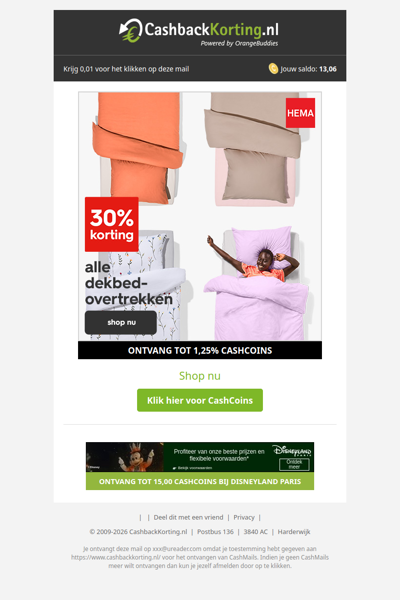 30% korting op alle dekbedovertrekken