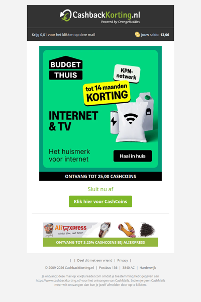 Tot 14 maanden korting bij Internet van Budget Thuis