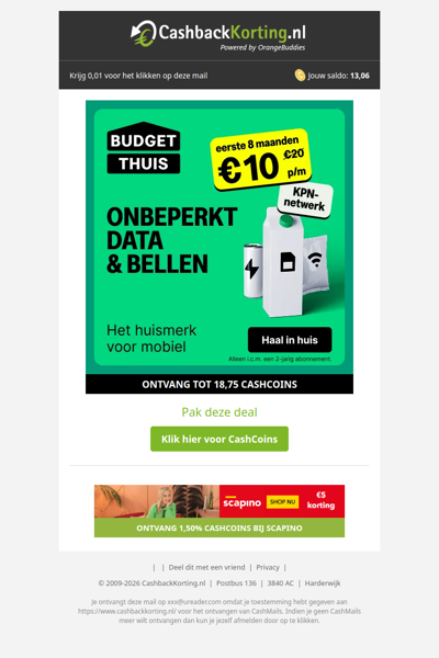 Eerste 8 maanden 50% korting bij Mobiel van Budget Thuis