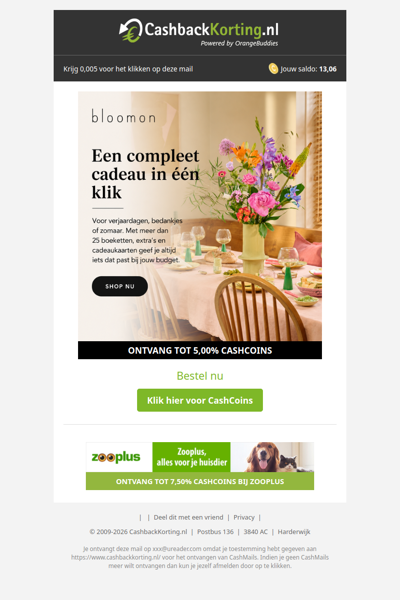 Verras met een cadeau van bloomon