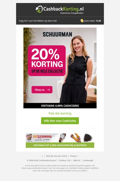 20% korting op de hele collectie bij Schuurman Schoenen
