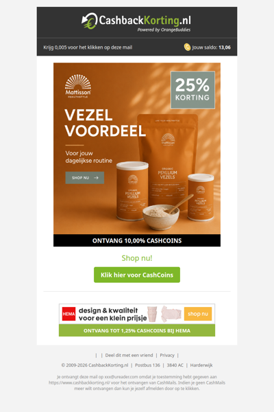 Profiteer nu van 25% korting op Mattisson vezels
