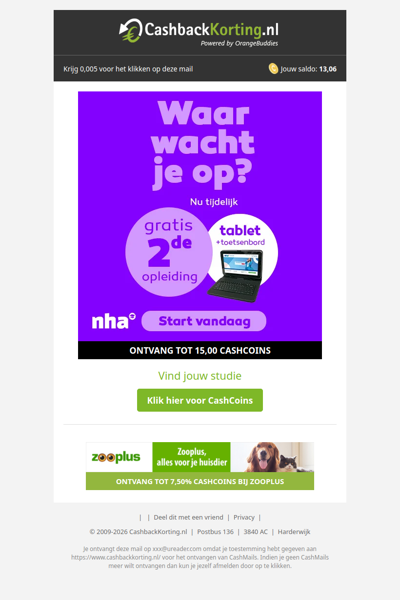 2de opleiding gratis + tablet & toetsenbord cadeau