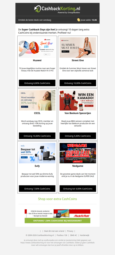 6 nieuwe deals voor jou!