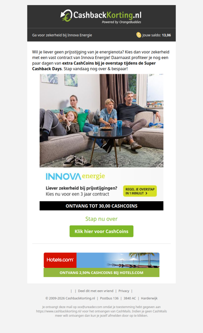 Kies voor zekerheid met een energiecontract van Innova